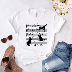 Camisa estampada tipo T- shirt GATO PARTITURA